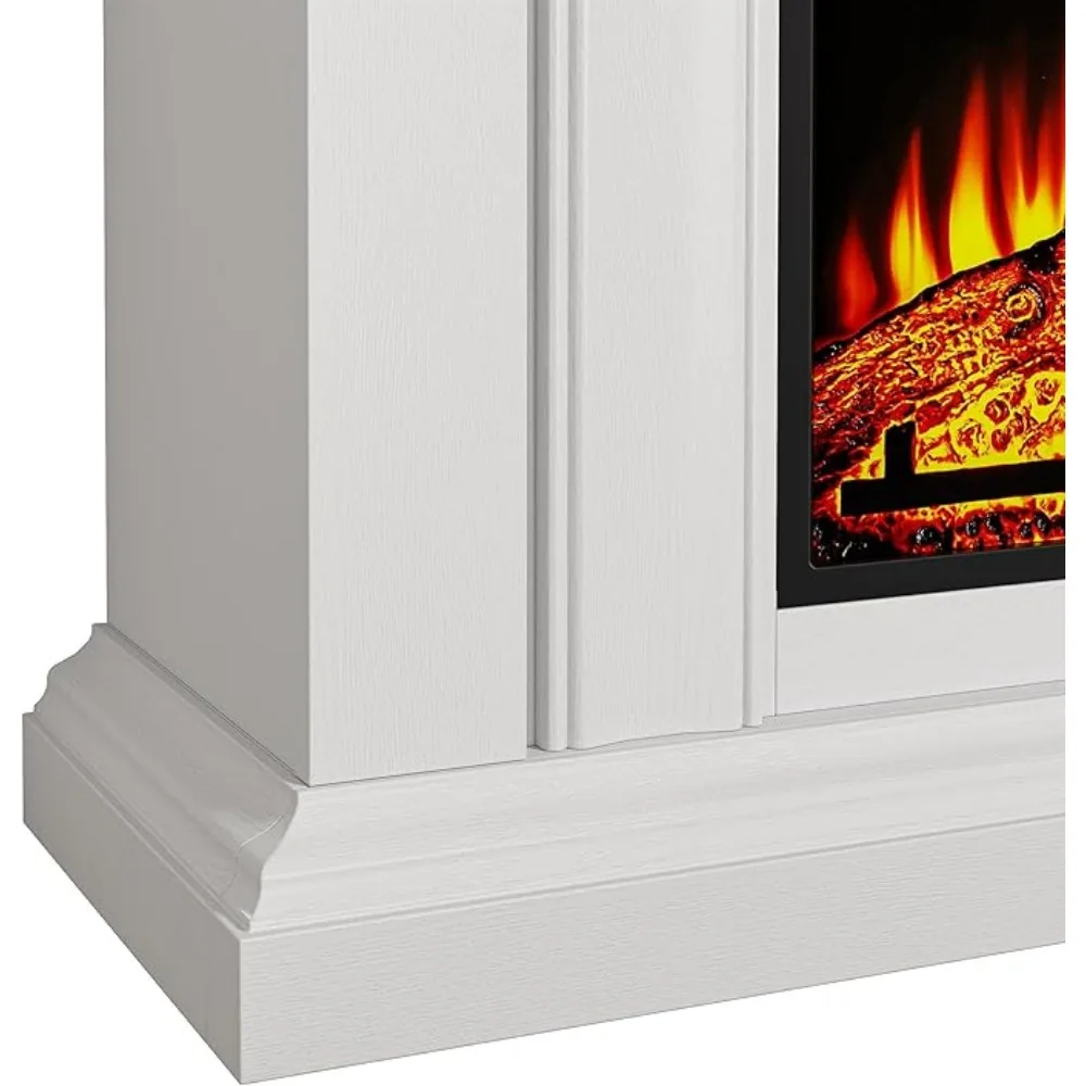 36-Inch Living Room or Bedroom Electric Fireplace, Plug-in Heater, Realistic Wood and Flame Effects, Remote Control, Timer 4