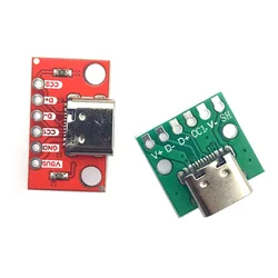 1-5PCS 16Pin 2.54mm USB TYPE-C to PCB Data Transmission Power Adapter Pin Board Test Board Solder Female DIP Connector Socket