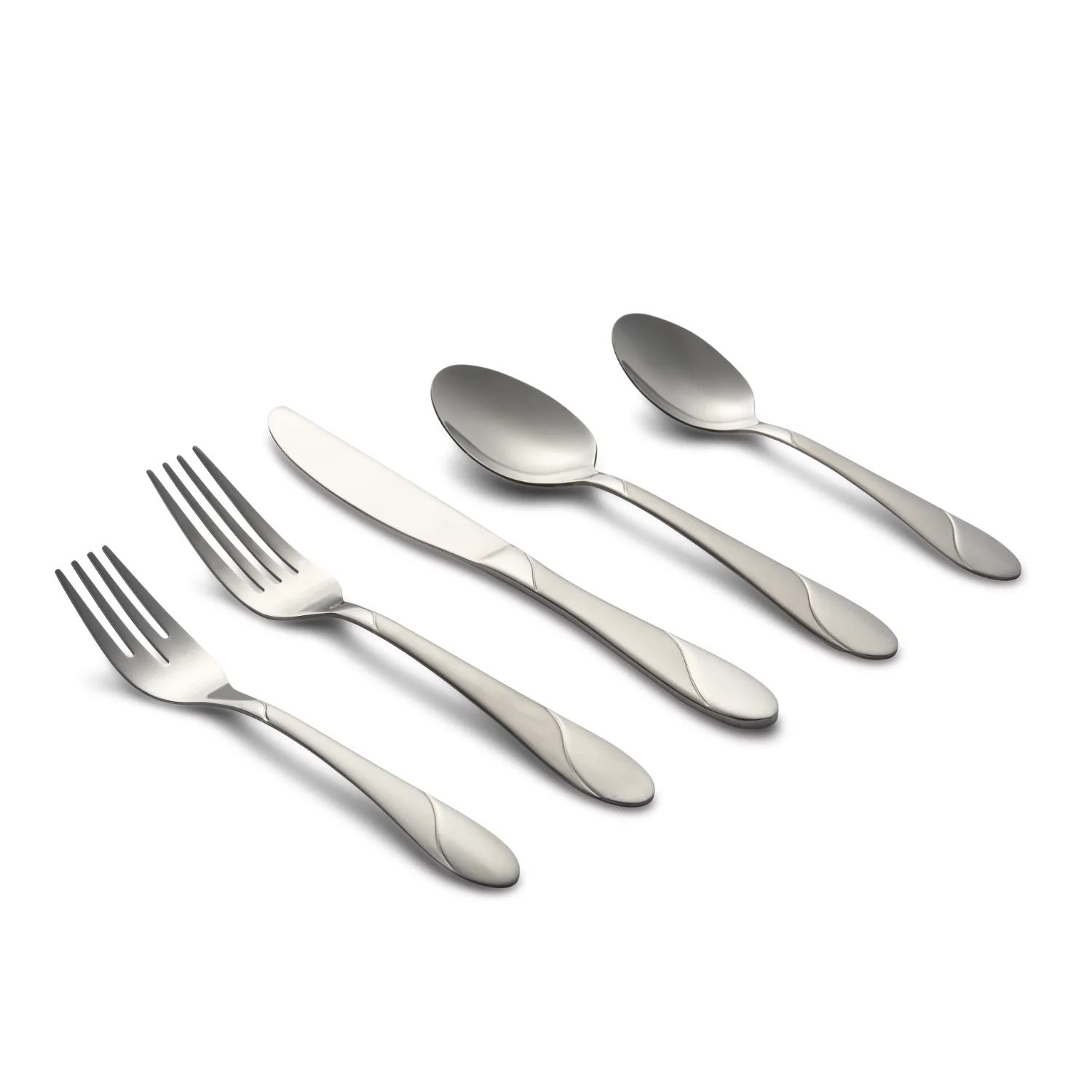 

Swirl Sand 89-Piece Flatware Set with 5-Piece Hostess Set
