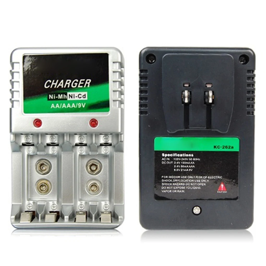 

Portable Travel Rechargeable Battery Charger AA AAA 9V Batteries Wall Desk Charging Home Safe Chargers