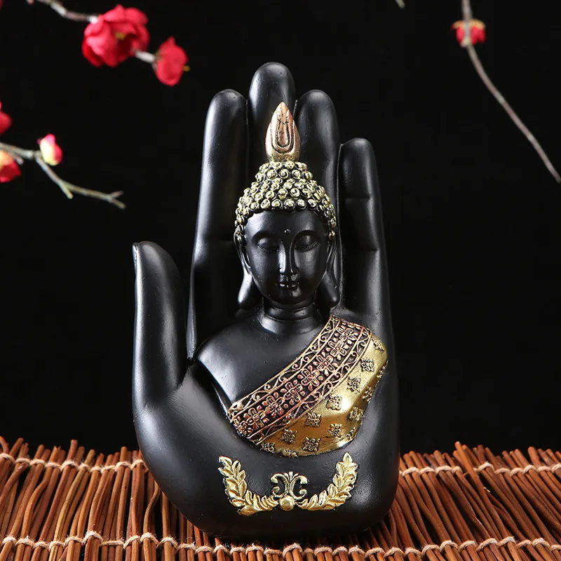 Buddha Statue Sculpture Resin Ornament Handmade Buddhism Figurine Home