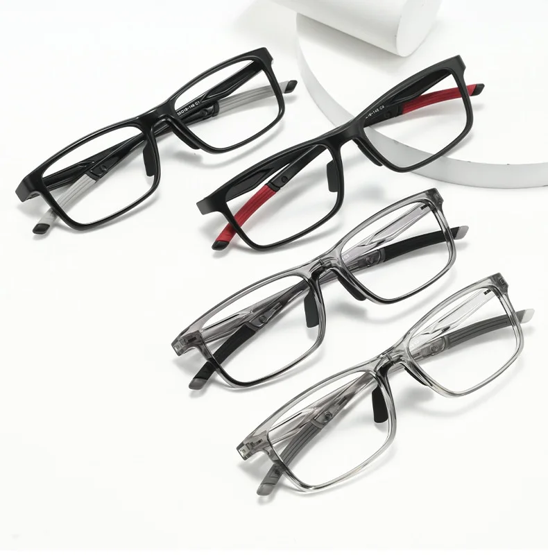Leichte, flexible Sportbrillenfassung, rutschfeste Gummibügel, optische Brille für Herren, Outdoor-Sport, Lese- und Myopie-Brille – Detail 1