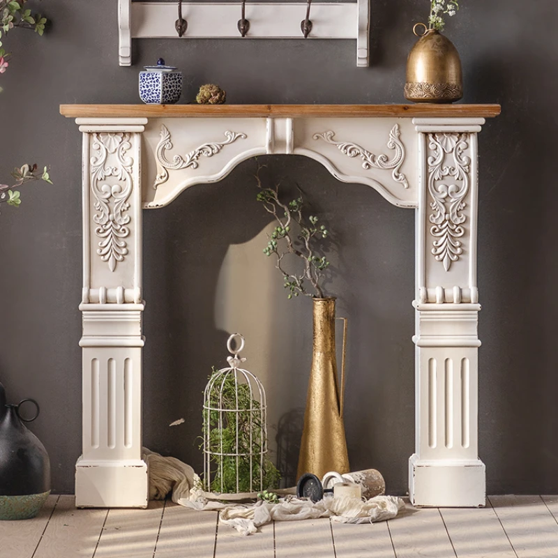 

Fireplace decoration cabinet villa vintage arch Nordic fireplace decoration living room ins style mini small mantelpiece