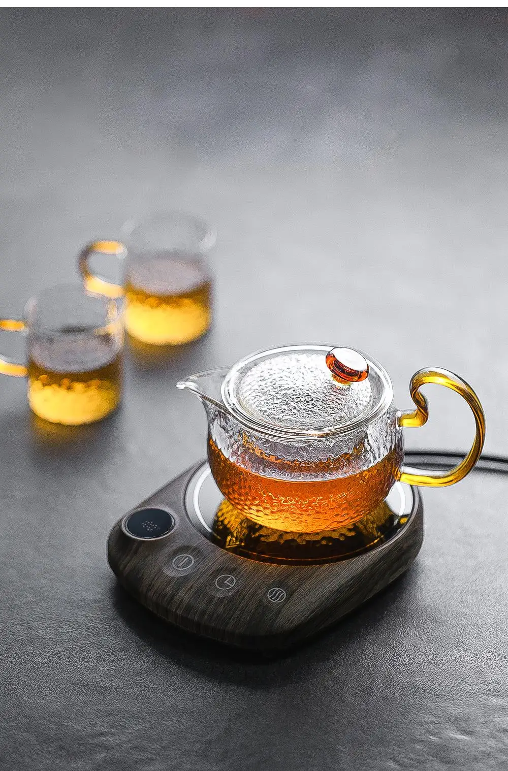 Description Picture 3 of item200W Coffee Mug Warmer Cup Heater 100°C Hot Tea Makers Warmer Coaster Heating Pad 5 Gear Cup Heaters For Coffee Milk Tea 220V