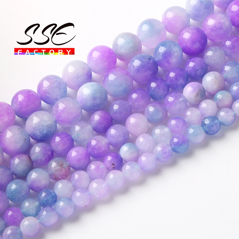 

Бусины Из Натурального Звёздного фиолетового нефрита, 6/8/10/15 дюймов