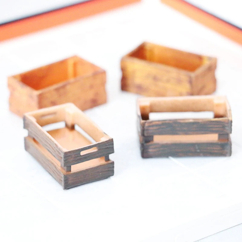 Miniature Dollhouse Storage Box and Decorative Frame Accessories