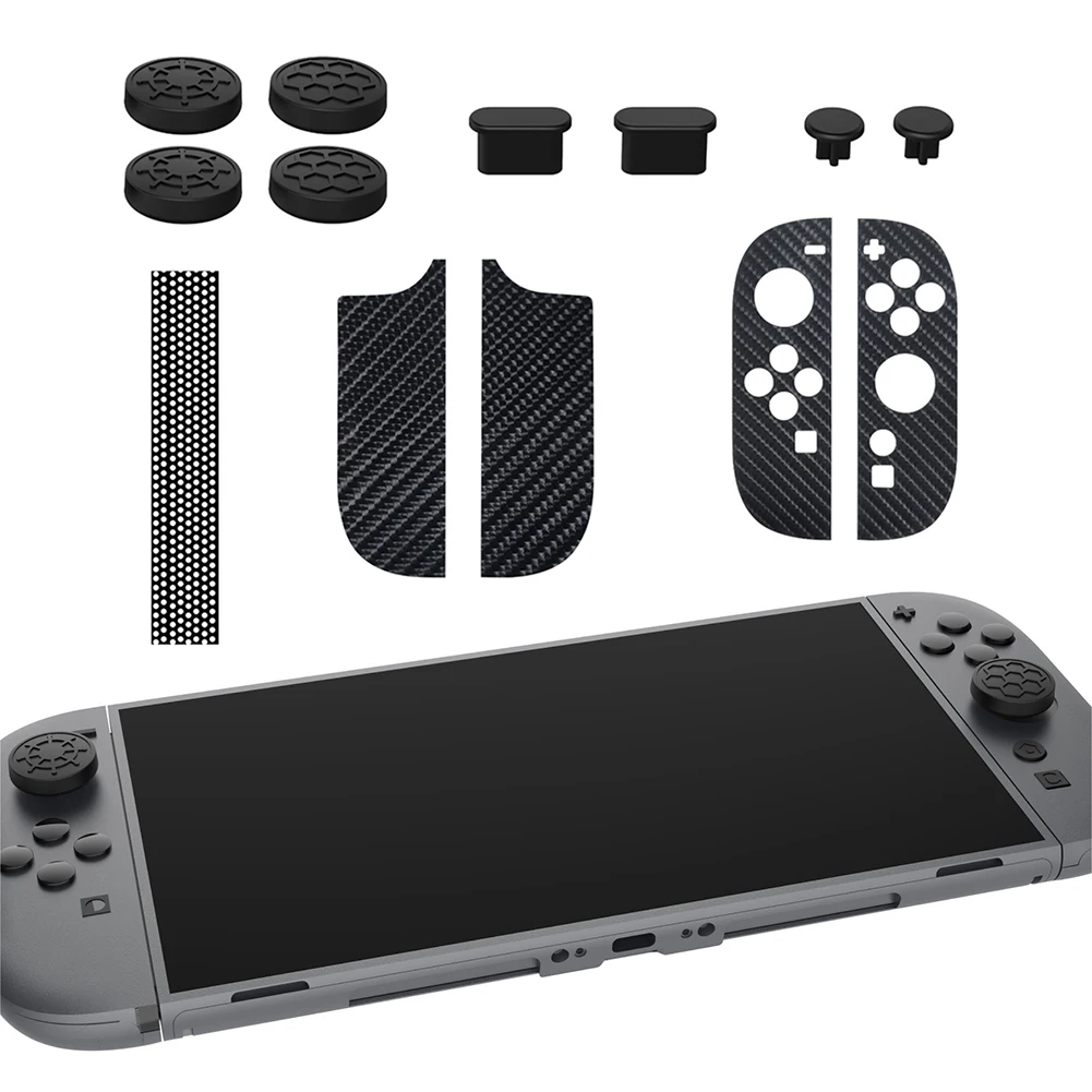 Accessorries Kit for Switch 2 Accessories Bundle Silicone Thumb Cap Grips Dust Plug Dust Filter Mesh Left Right Handle Stickers