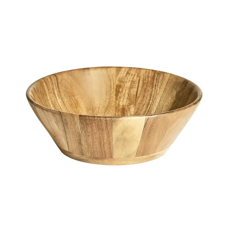 

Acacia Wood Large Angled Bowl, Natural Finish Plate ceramic Green dishes Bowls kitchen dishes