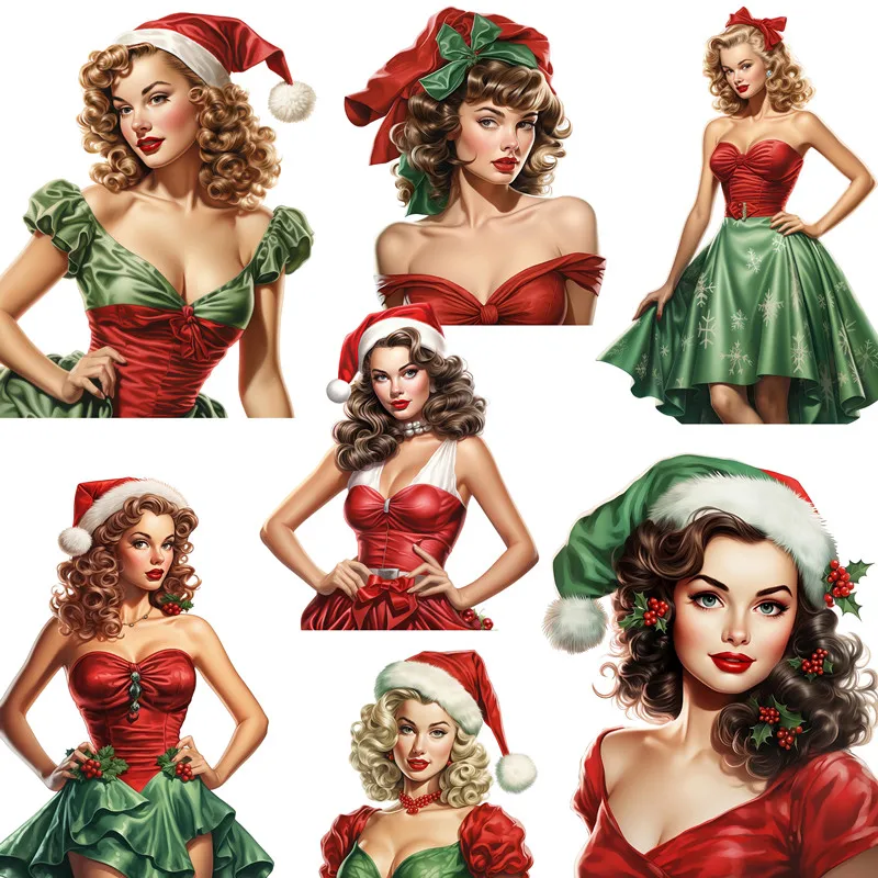 

20Pcs/Pack Christmas Girl Sticker DIY Craft Scrapbooking Album Junk Journal Decorative Stickers