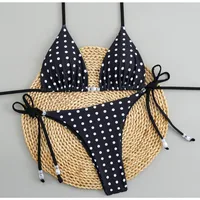 2025 Polka Dot Bikini Set Women Two Piece Swimwear - Flirty Sexy Instagram Beach Vacation Push Up Swimsuit