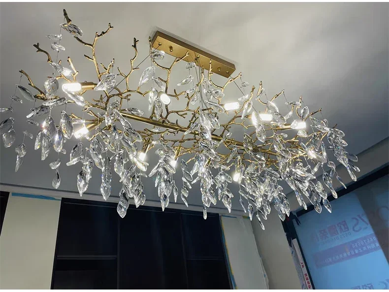 Description Picture 3 of itemLuxury Gold Crystal LED Chandeliers Living Dining Room Bedroom Lighting Lustre Ceiling Pendant Lamps Indoor Villa Lights Fixture