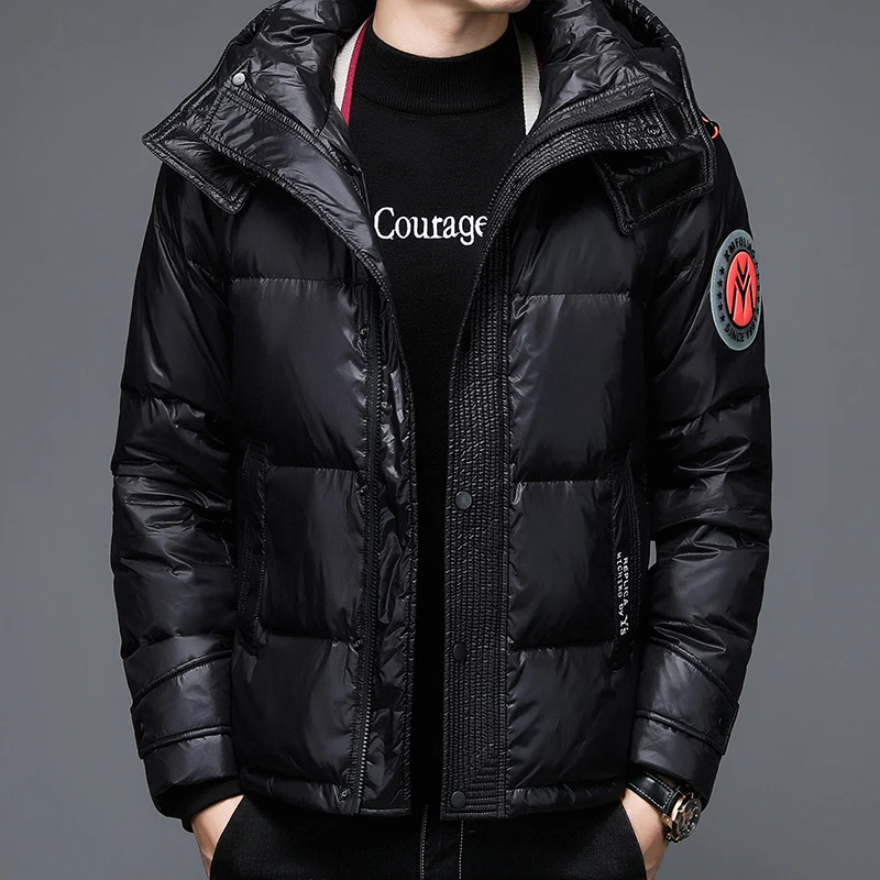 Mens Winter Puffer Down Jacket Men Brand High Quality 80% White Duck Down Coat Warm Coat Thick Hooded Jacket for Man
