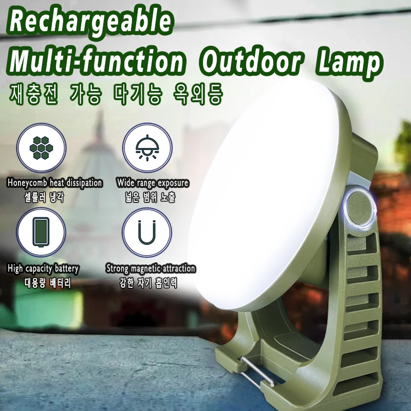 2-Pack 3000LM Rechargeable Camping Lights - 10000mAh Battery, 6500K White, 24H Runtime
