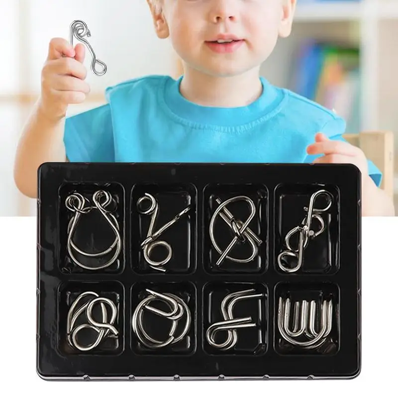 Metal Wire Puzzle Set,, Brain Test, Iron Links Unlock Interlocking