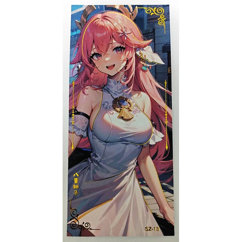 Anime Goddess Story Yae Miko Raiden Shogun Kafka Yor Forger Tri-Fold Card Collectible Cards Christmas Birthday Gifts Game Toys