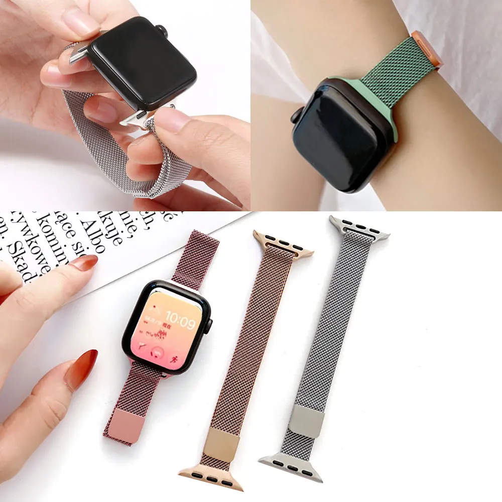 Slim loop For Apple watch 7 band 41mm 45mm 38mm 42mm stainless