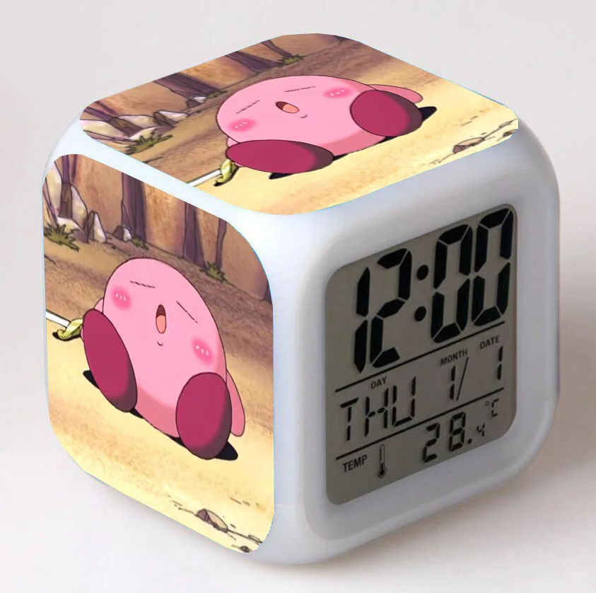 night light lamp Kirby Game LED Anime Light Colorful Digital Alarm Clock Student Children's Bedroom Desktop Lighting Decoration Birthday Gifts night light lamp Night Lights