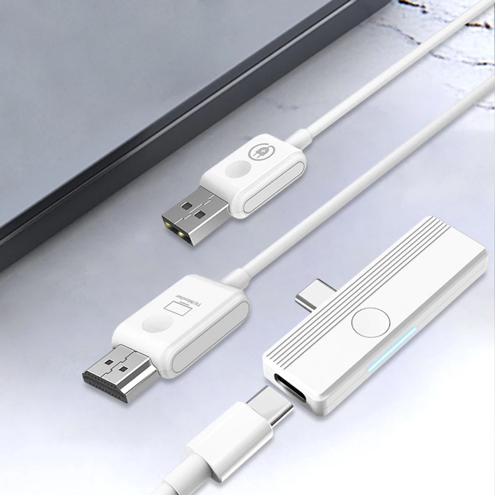 C 타입에서 HDMI 호환 무선 디스플레이 어댑터 케이블, 디스플레이 어댑터, 스크린 미러 캐스트 확장, 아이폰 15 노트북 PC TV용