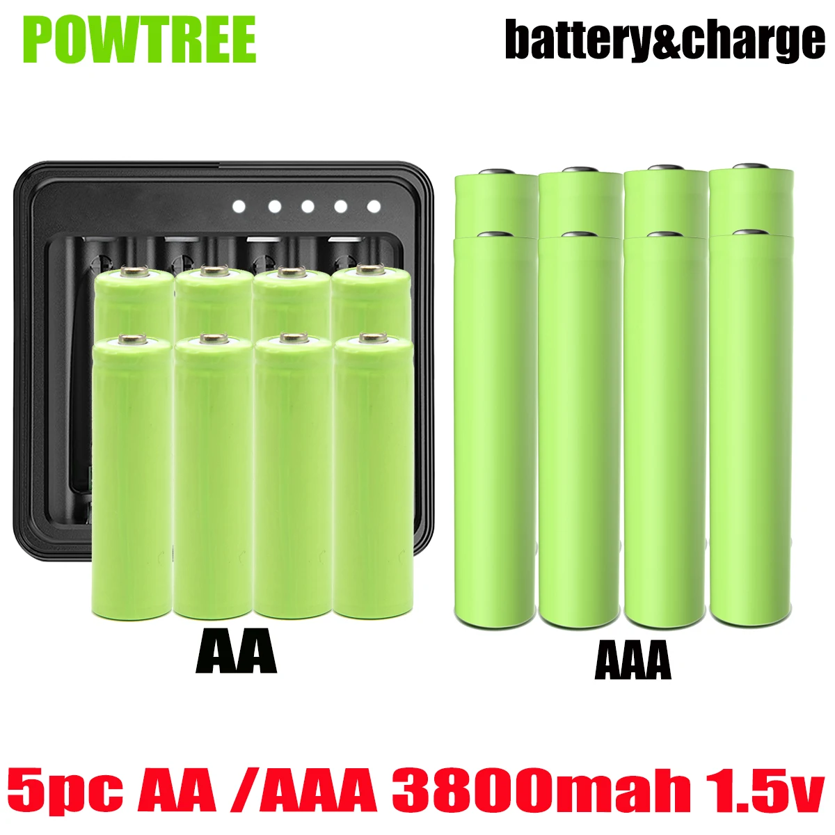 1.5v Aa3800mah+aaa3800mah,nimh Rechargeable Battery, Used For