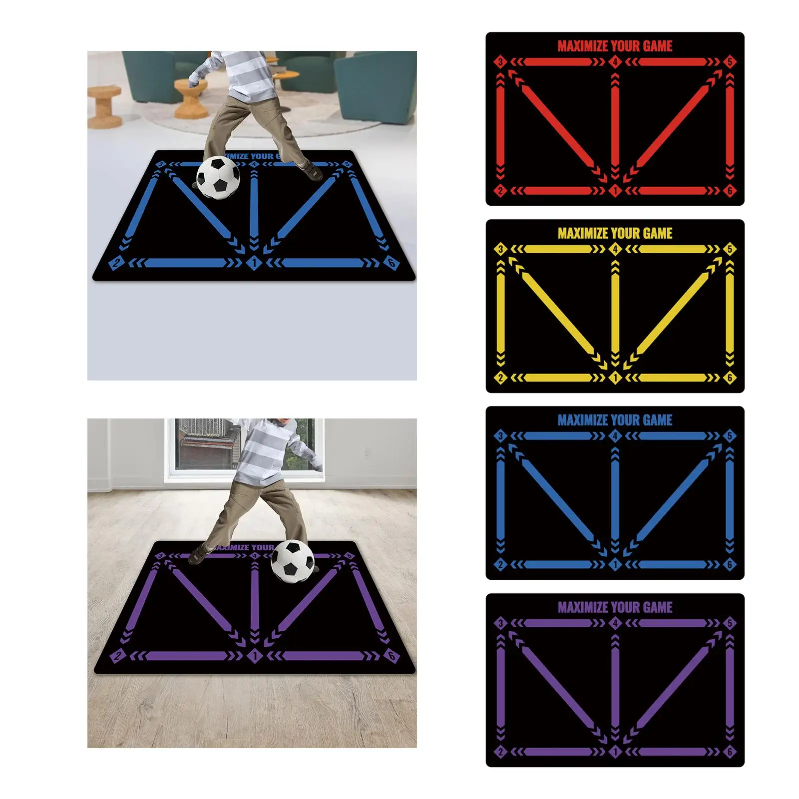 Football Footstep Training Mat Soccer Training Mat Anti Skid Football Training Footwork Dribble Training Mat Kid Football Mat