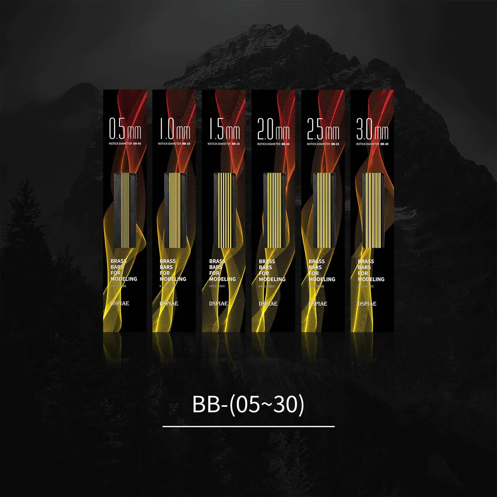 New Dspiae BB(05-30) Series Brass Bars for Modeling 0.5mm 1.0mm 1.5mm 2.0mm 2.5mm 3.0mm Gold Lead Free Solid Brass Rods 2