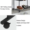 Rolling Clothes Rail Rack Garment Cloth Hanging Rack with 2 Tier Storage Shelves 6