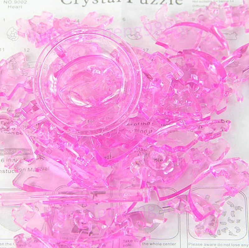3D Crystal Puzzle Jigsaw Model DIY Gift Gadget Love Heart IQ Toy 