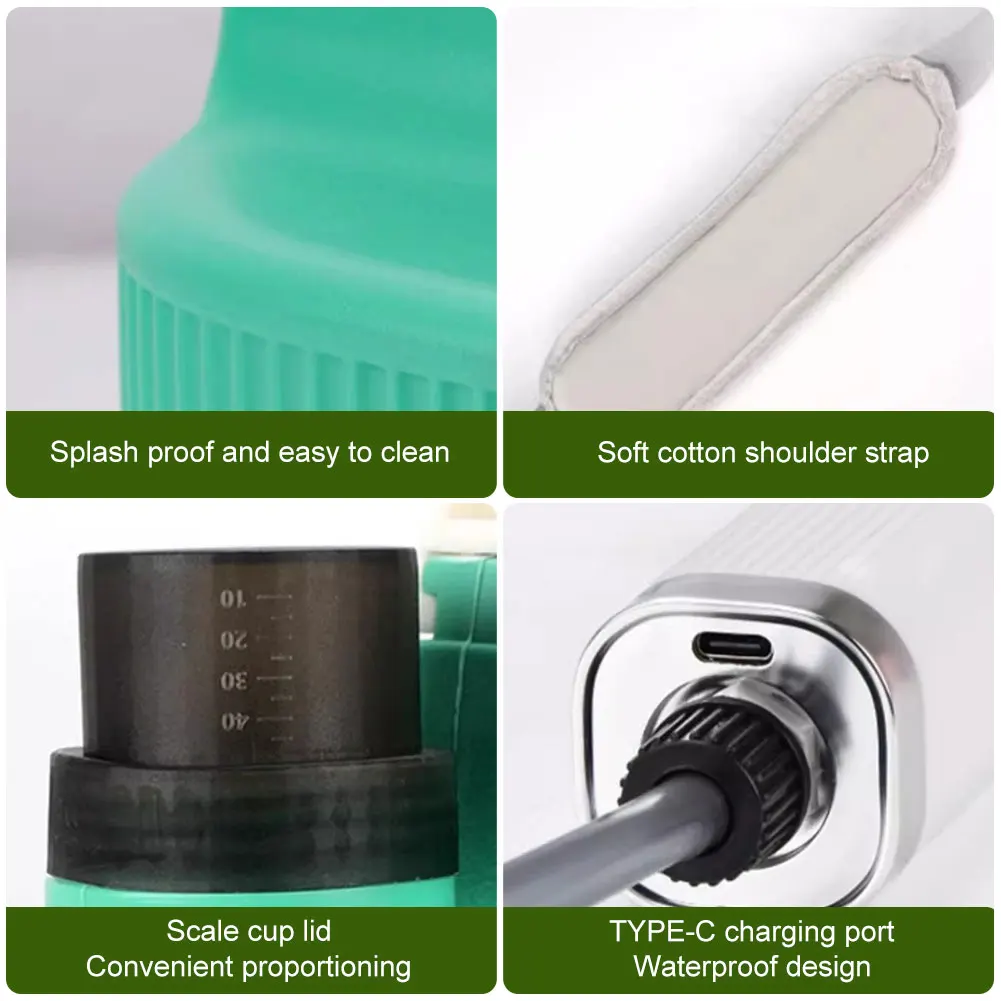 5L Electric Spray Bottle USB Rechargeable Handheld Plant Sprinkler Battery Powered Garden Irrigation Sprinkler for Home Garden