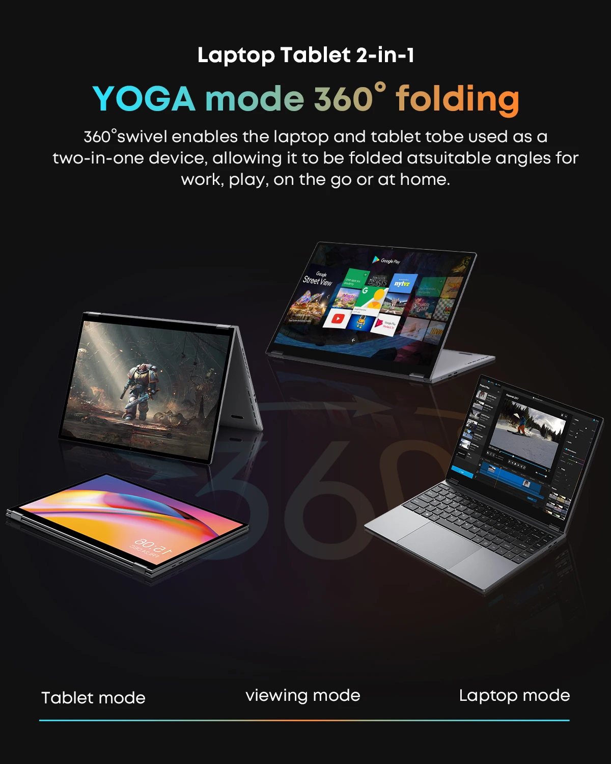 CHUWI FreeBook 2-in-1 Laptop IntelN150 13.4'' Touch 2.5K Screen 16GB LPDDR5 RAM 512GB SSD WiFi6 BT5.2 Convenient Office Notebook 6
