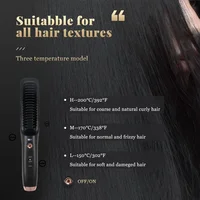 Brosses à cheveux électriques multifonctions sans fil, lisseur, peigne à chauffage rapide, Anti-brûlure, en céramique, bigoudi 2