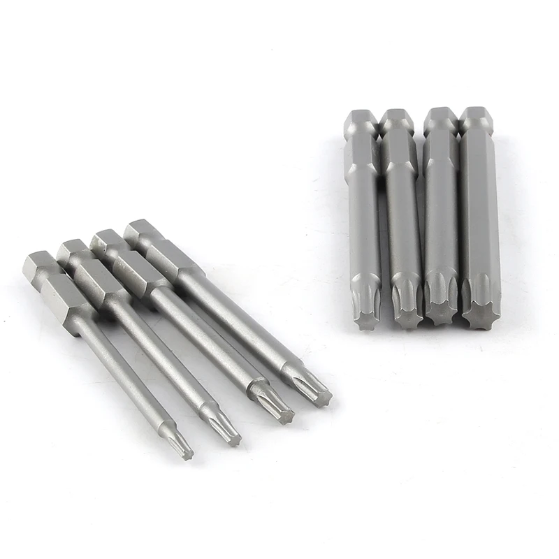 

75mm Length Plum Magnetic Screw Driver Bits Sets Torx Electric Screwdriver Drill Wind Torx Head T8-T40 1/4" Hex Shank