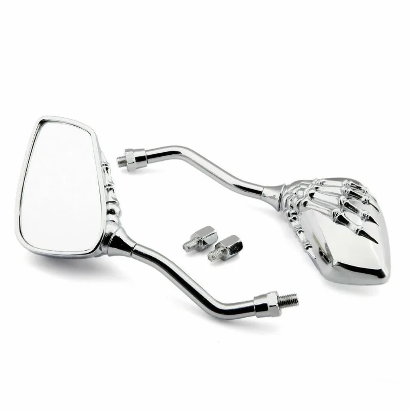 Universal Motorcycle Rearview Mirror 2pcs Aluminium Alloy Scooter Skeleton Hand Refit Motorbike Side Mirrors