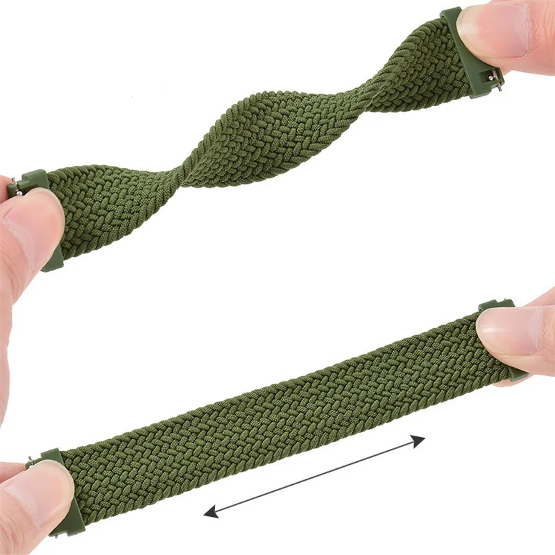 Braided Solo Loop Strap, 22mm Stretchable Elastic Woven Bracelet Band Replacement