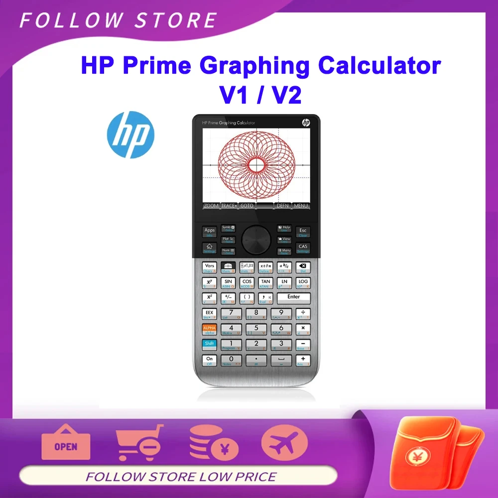 HP 프라임 그래프 계산기, V-2 3.5 인치 터치 스크린 그래픽 계산기, V-1..