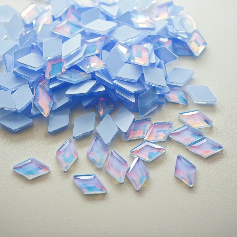 100/500pcs 3x5/4x6/5x8mm Opal Color Mocha Flat Bottom Glass Diamond Diamond Summer Small Mini Size Rhinestone DIY Accessories