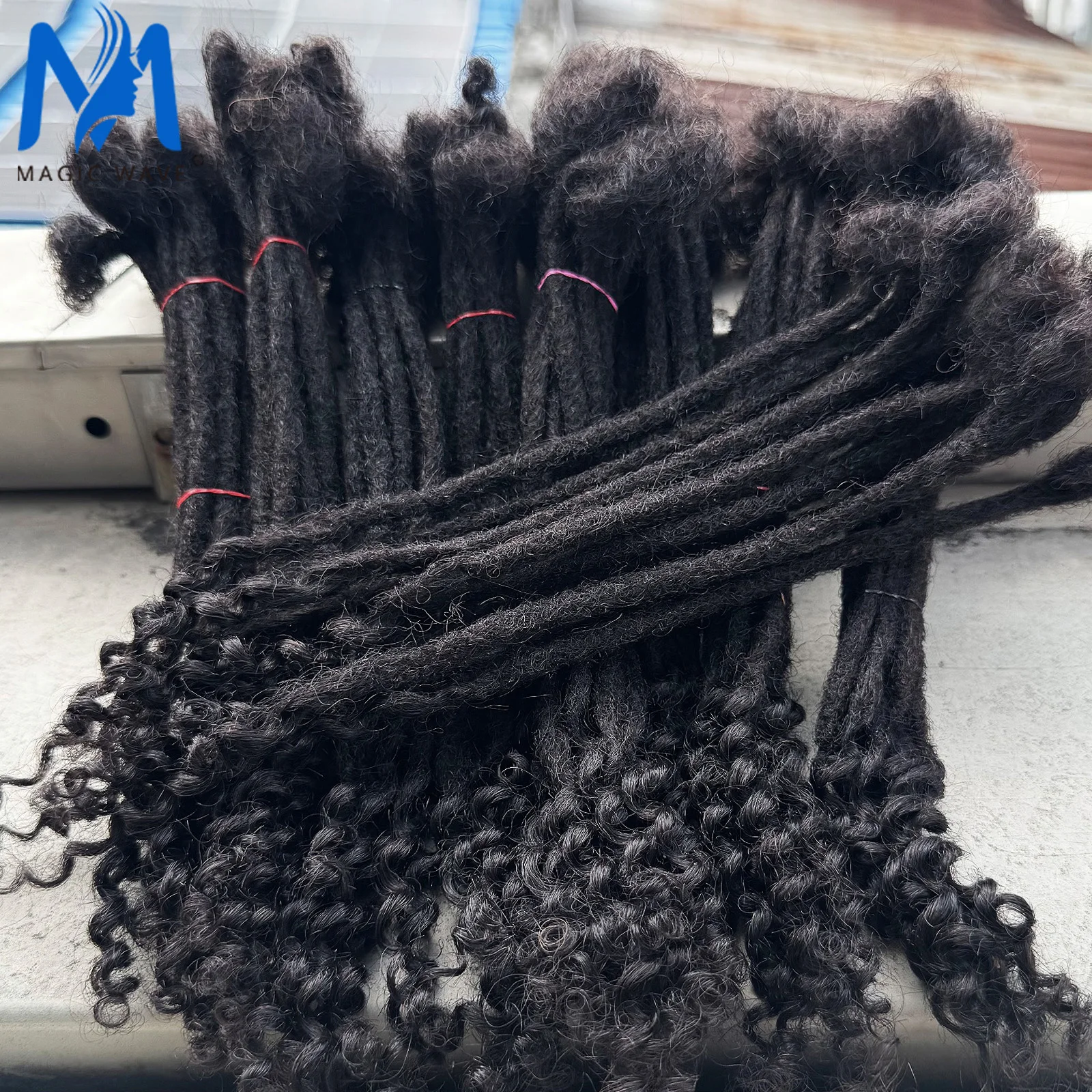 8-14inch Locs Dreadlock Extension Human Hair with Curly Ends 100% Permanent Huamn Hair Loc Extension Can Be Dyed Bleached 1