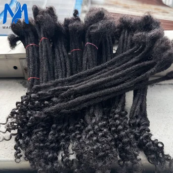 8-14inch Locs Dreadlock Extension Human Hair with Curly Ends 100% Permanent Huamn Hair Loc Extension Can Be Dyed Bleached 1