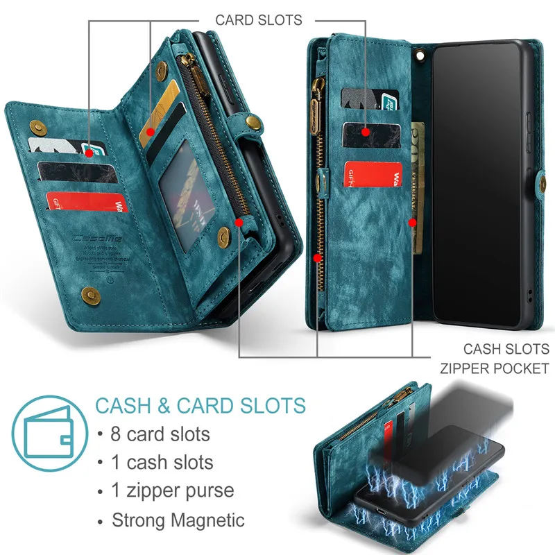 Premium Magnetic Flip Leather Wallet Phone Case with Card Holder