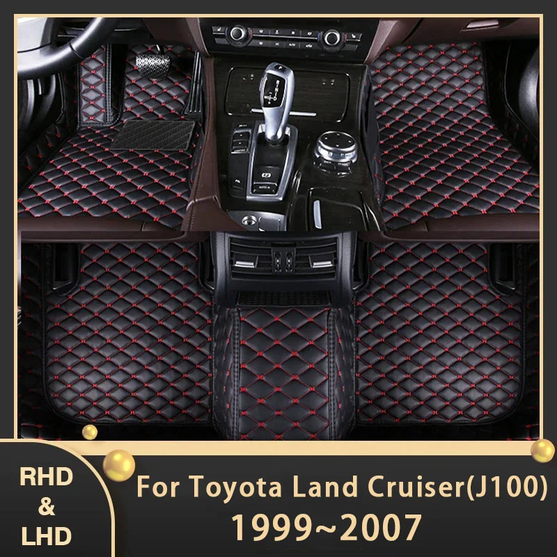 

Автомобильные коврики для Toyota Land Cruiser 1999 ~ 2007, 5 сидений, под заказ, автомобильные накладки на ножки, кожаный ковер, аксессуары для интерьера 2004 2005 2006