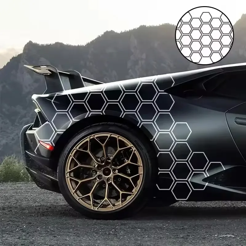 Universal Car Body Vinyl Stickers with Honeycomb Graphics