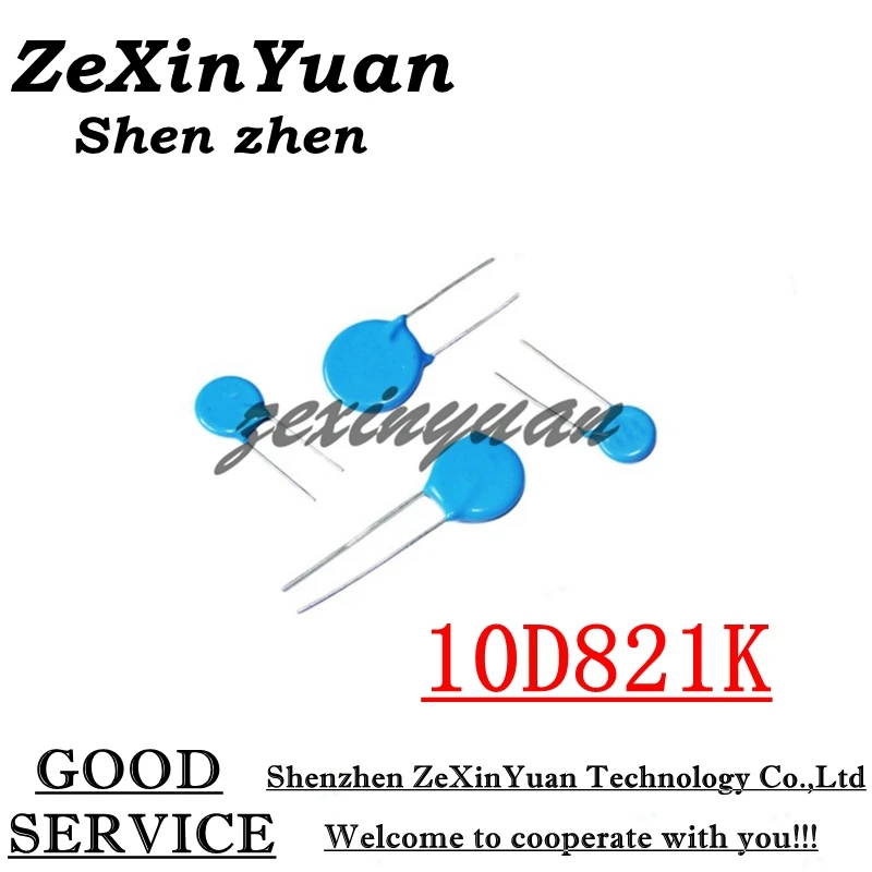 

10 шт./лот 10D821K 10D821 821KD10 820 В 10 мм варистор пьезорезистор