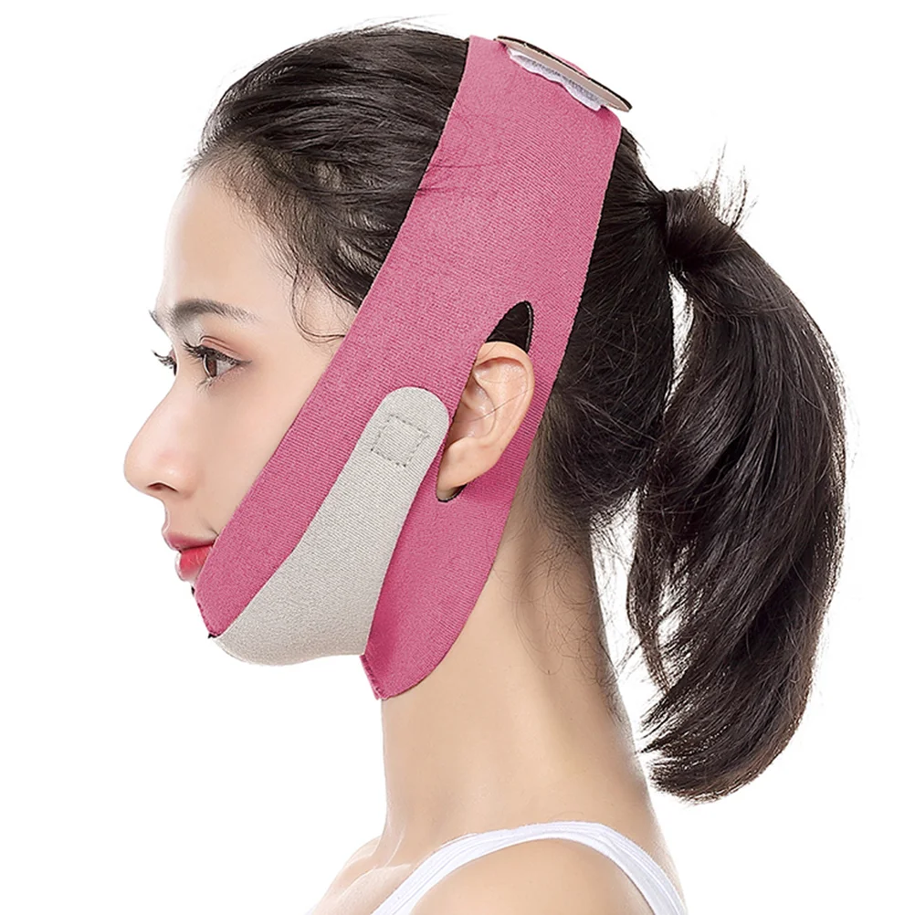 Cintura Di Sollevamento Maschera Dimagrante Facciale Ortopedica Fasciatura Lifting Facciale Nastro A Forma Di V Rassodante Rosa