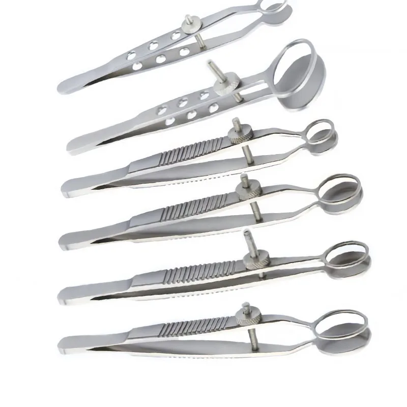 

Chalazion Forceps With Locking Thumb Screw Round and Oval Tips Stainless Steel Ophthalmic Surgical Instruments