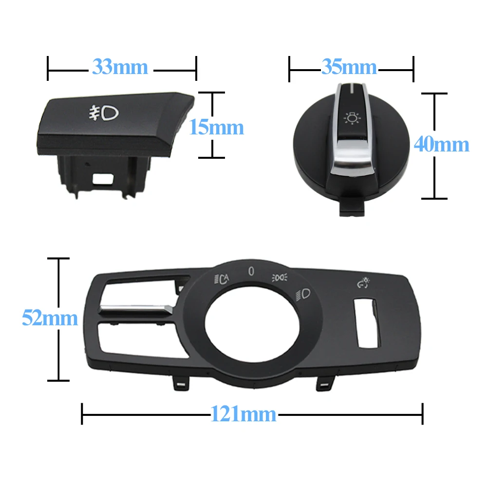 Car Interior Headlight Switch Rotation Button Headlamp Control Panel Cover For BMW 5 6 7 Series X3 X4 F10 F11 F07 F06 F01 F25