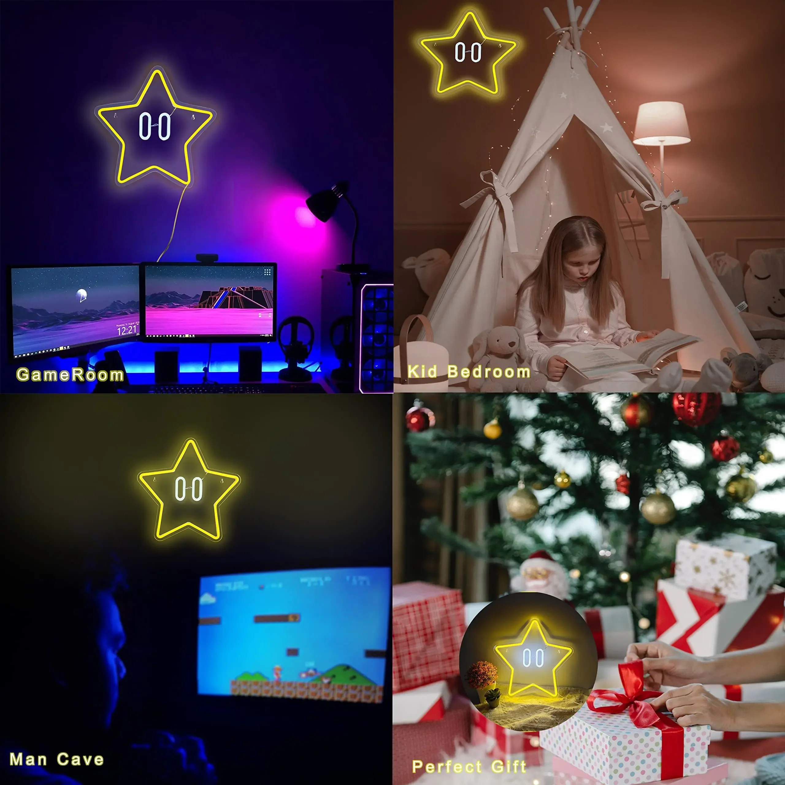 Lampe Neon Etoile Mario
