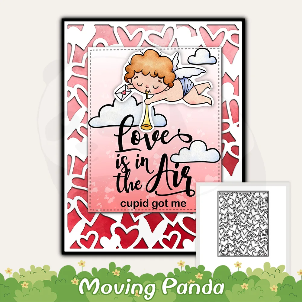 

Background Hollow Herats Metal Cutting Dies For Valentine's Day Gifts Embossed DIY Scrapbooking Cut Dies For Cards Crafts Decor