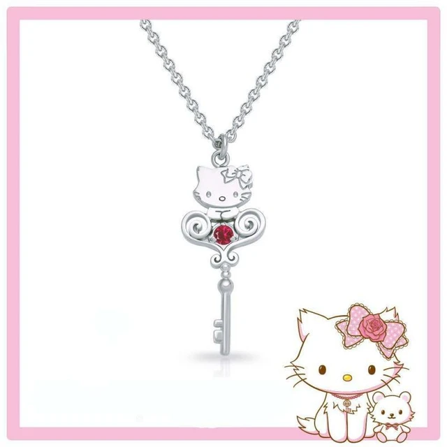 NEW SILVER PLATED HELLO KITTY LOVE NECKLACE JEWELRY SANRIO USA KITTY KITTEN  CAT