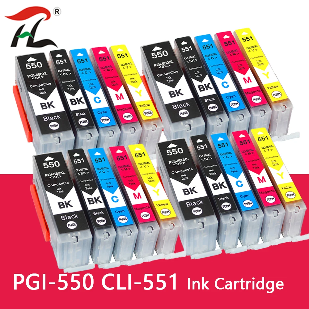 KMCYinks Compatible 550 551 XL Ink Cartridge Replacement for Canon PGI-550XL  PGI550 PGI 550 CLI551 for PIXMA IP7250 MG5450 - AliExpress
