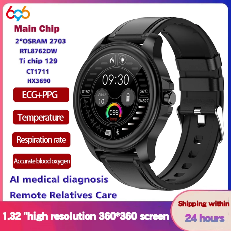 

2022 New Smart Watch ECG+PPG Body Temperature Heartrate Blood Pressure AI medical diagnosis Bracelet Sport Waterproof Smartwatch