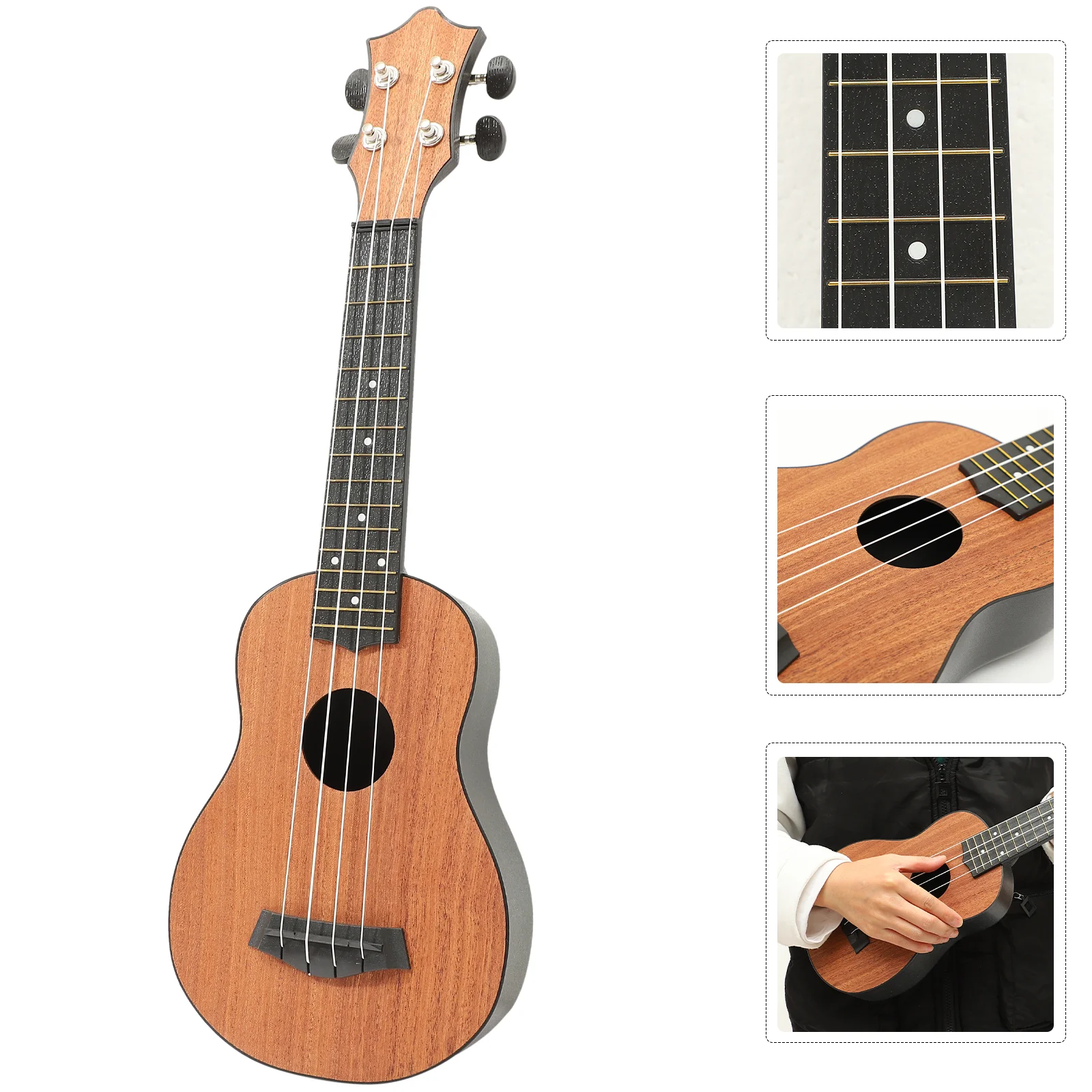 

Guitars Four String Ukulele Child Playing Classical Wood Wooden Soprano Beginner Children Adult Musical